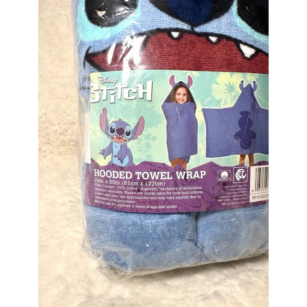 Disney Stitch Kids' Hooded Cotton Bath Towel 24